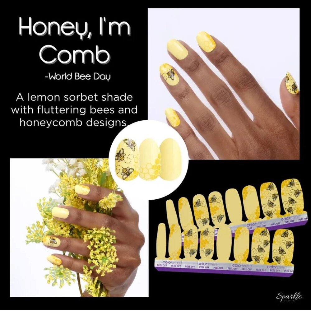Color Street Nails Honey, I'm Comb, World BEE Day
